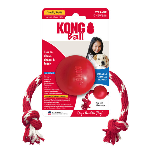 Kong Ball with Rope S - igračka za pse