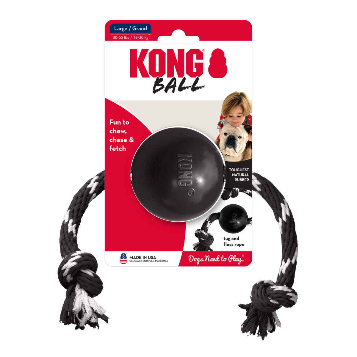 Kong Extreme Ball W Rope L - Slika 1