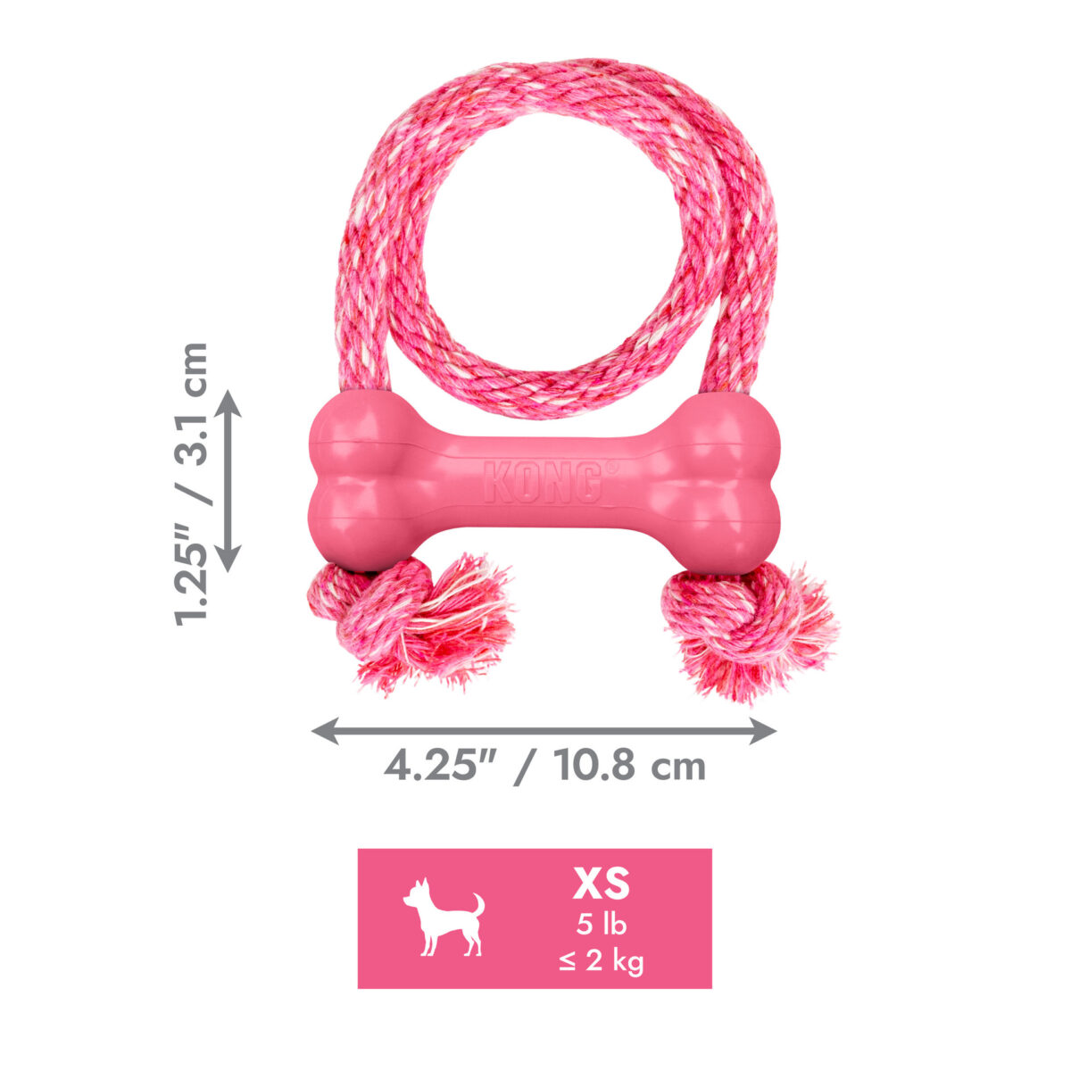 Kong Puppy Goodie Bone W Rope XS - Image 2