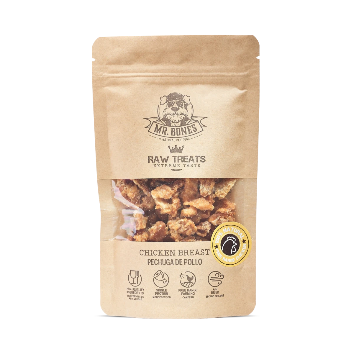 premios-para-perros-y-gatos-RAW-TREATS-pechuga-de-pollo1 Mr Bones - Raw Treats - Pileća prsa 45g - Slika 1