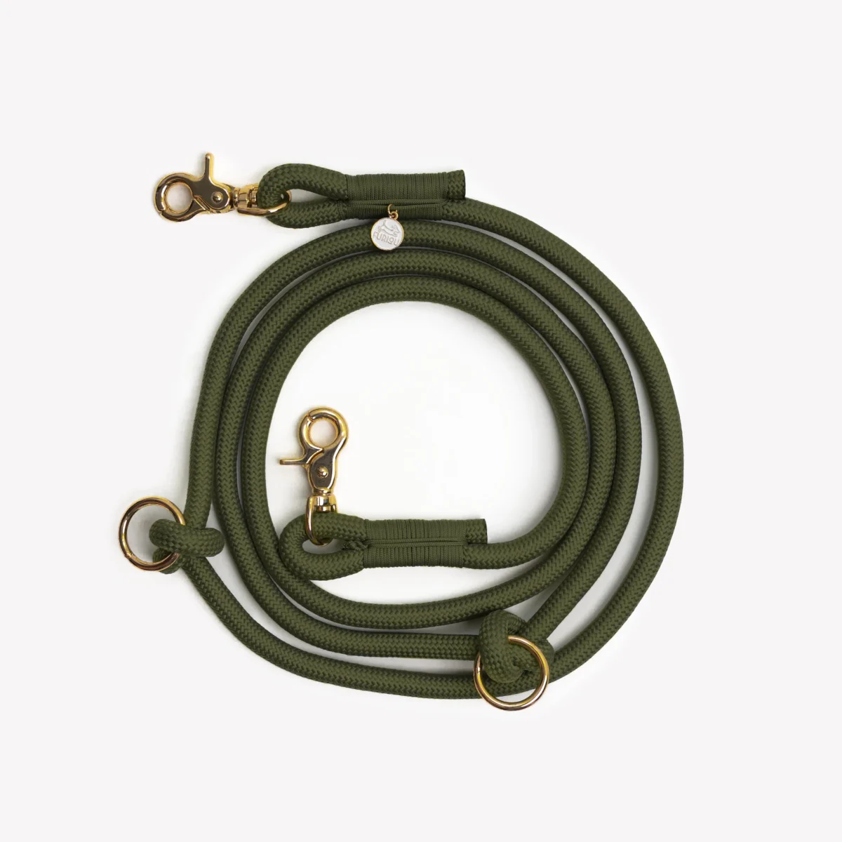 Furlou - Hands-Free Pleteni povodac za pse - Moss Green - Slika 1