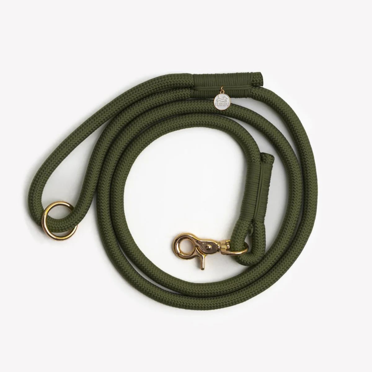 Furlou - Pleteni povodac za pse - Moss Green - Slika 1