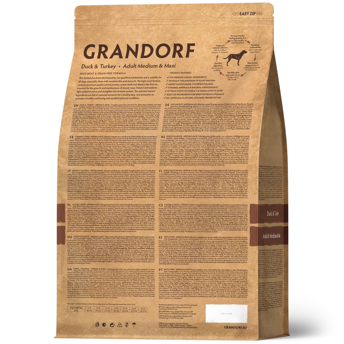 Grandorf Patka i Puretina Adult Medium&Maxi - Hrana bez žitarica za osjetljive pse - Slika 2